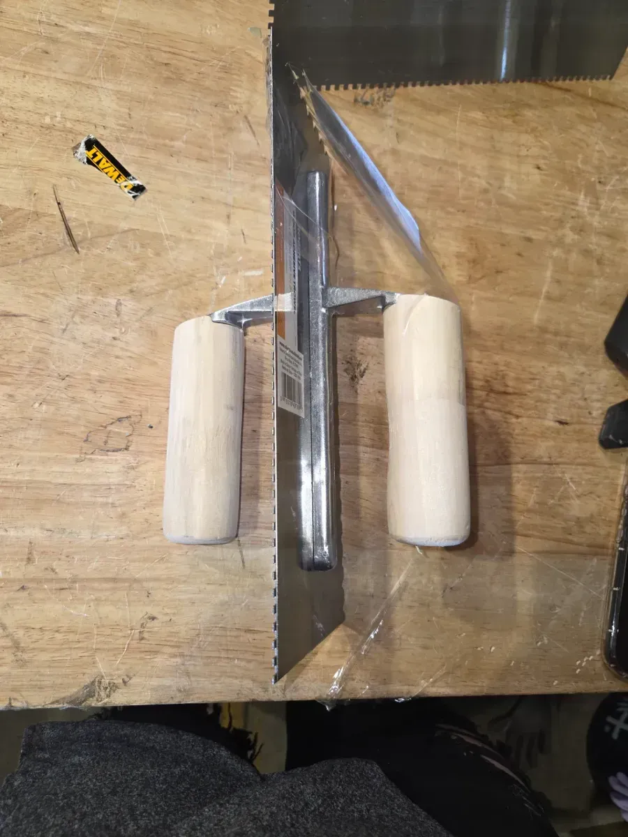 1/8 in. x 1/8 in. x 1/8 in. Square Notch Pro Wood Flooring Trowel with Wood Handle - image 3