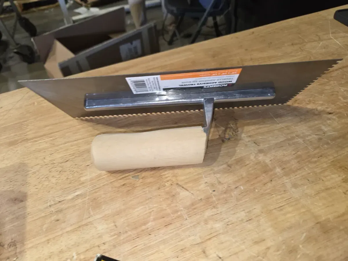 1/8 in. x 1/8 in. x 1/8 in. Square Notch Pro Wood Flooring Trowel with Wood Handle - image 3