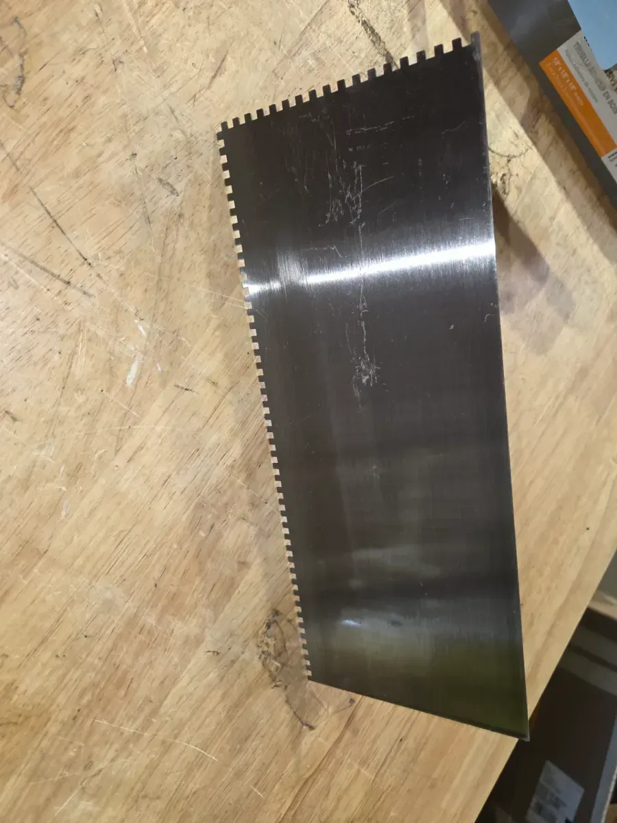 1/8 in. x 1/8 in. x 1/8 in. Square Notch Pro Wood Flooring Trowel with Wood Handle - image 2