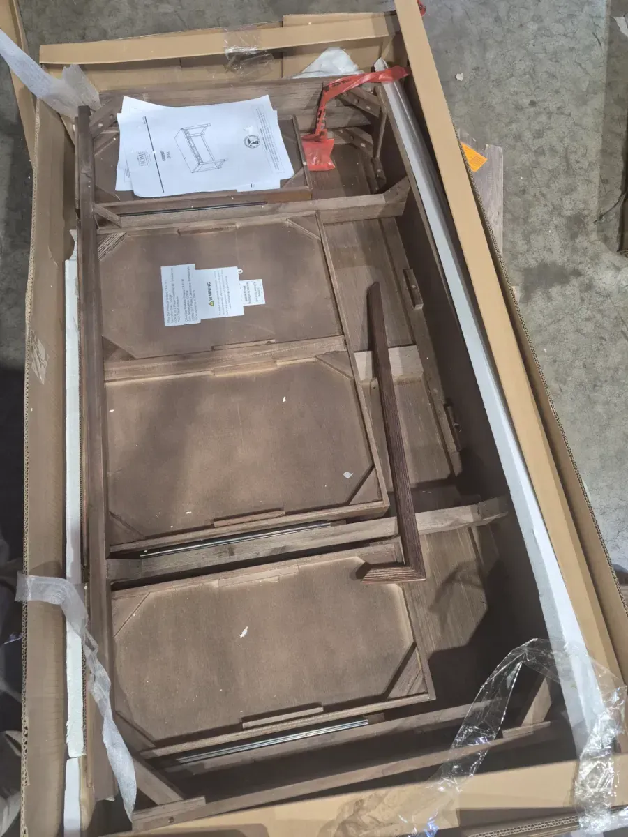 Baton Rouge 48 in. Rectangular Brushed Walnut Wooden 3-Drawer Writing Desk - image 5