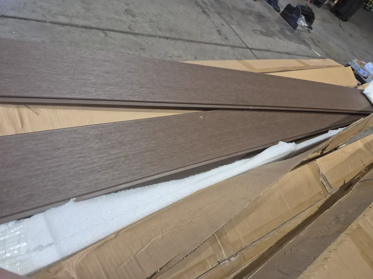 *** It doesn't have the posts.*** 6 ft. x 6 ft. Composite Fence Series Mocha Brushed Fence Panel Boards (12-Pack) - image 3