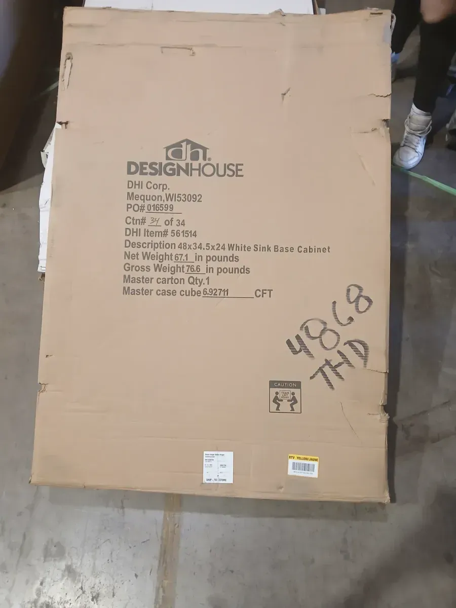 Brookings Solid Wood Ready to Assemble Shaker 48 in. x 34.5 in. x 24 in. 2 Door Base Kitchen Cabinet Sink SB48 in White - image 2