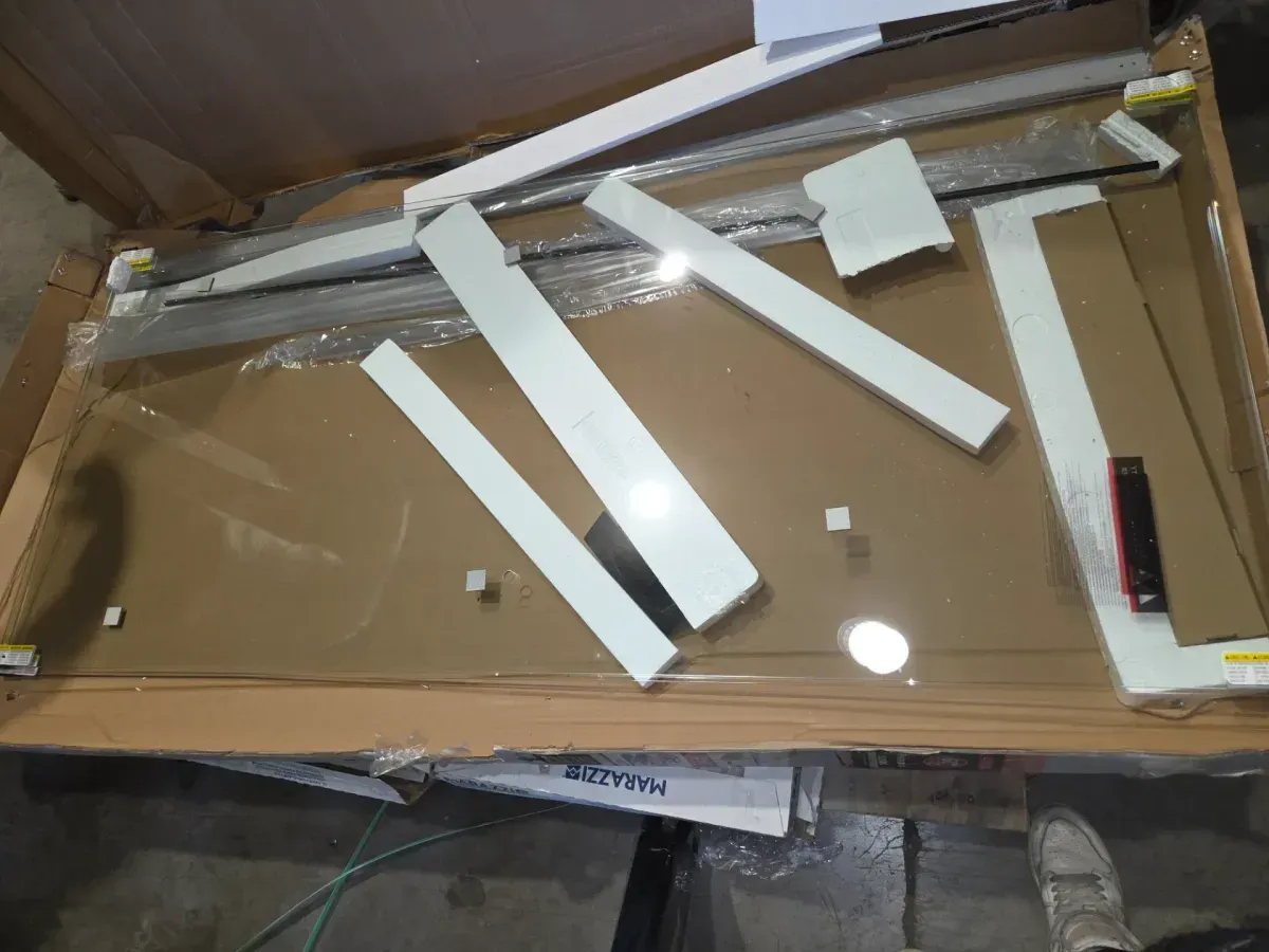 Portwood 52 to 60 in. W x 70-1/4 in. H Semi-Frameless Sliding Shower Door in Matte Black with 1/4 in. Clear Glass - image 2