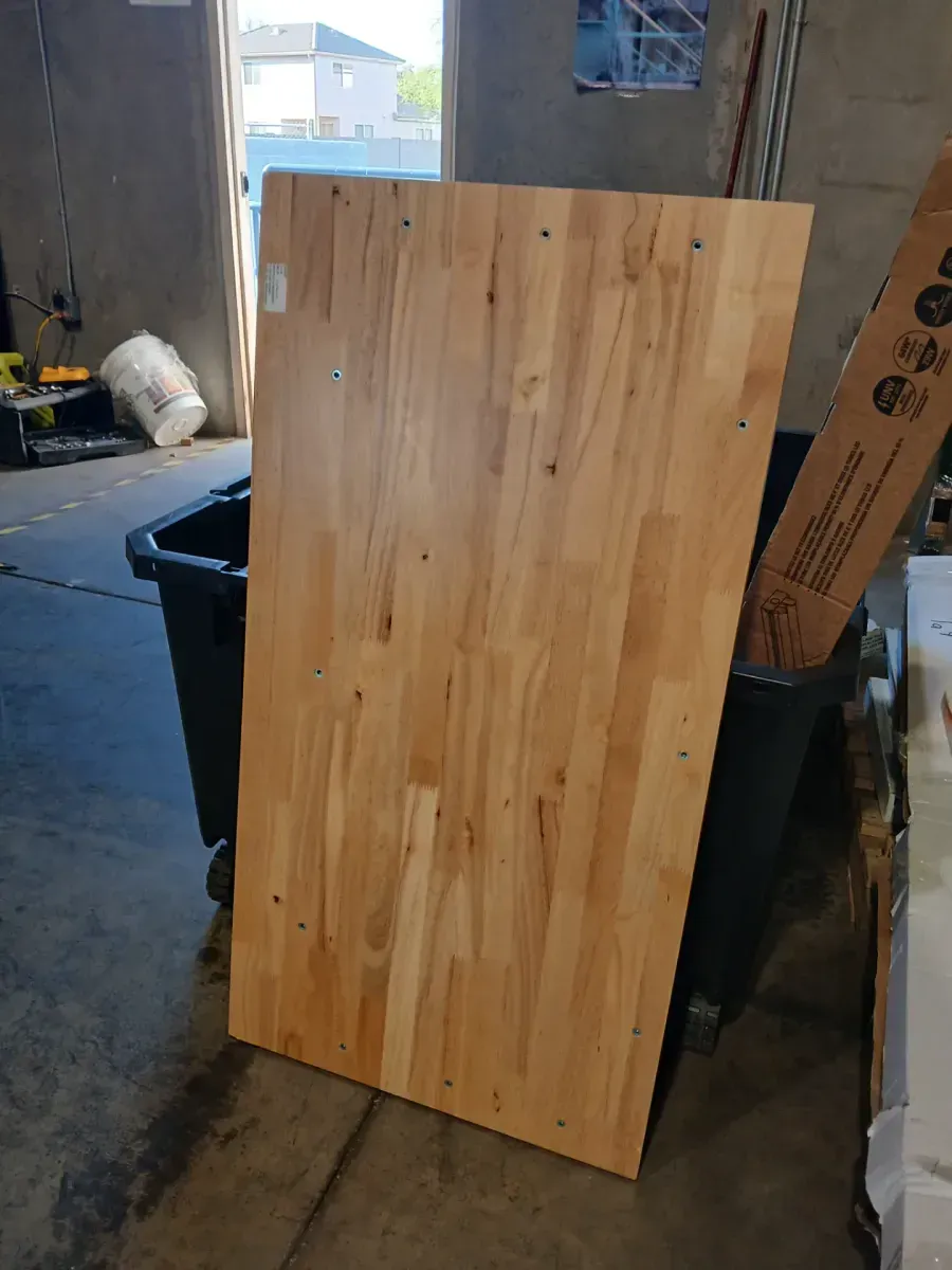 46 in. W x 24 in. Deep Adjustable Height Work Table with Solid Wood Top, Gloss Black - image 2