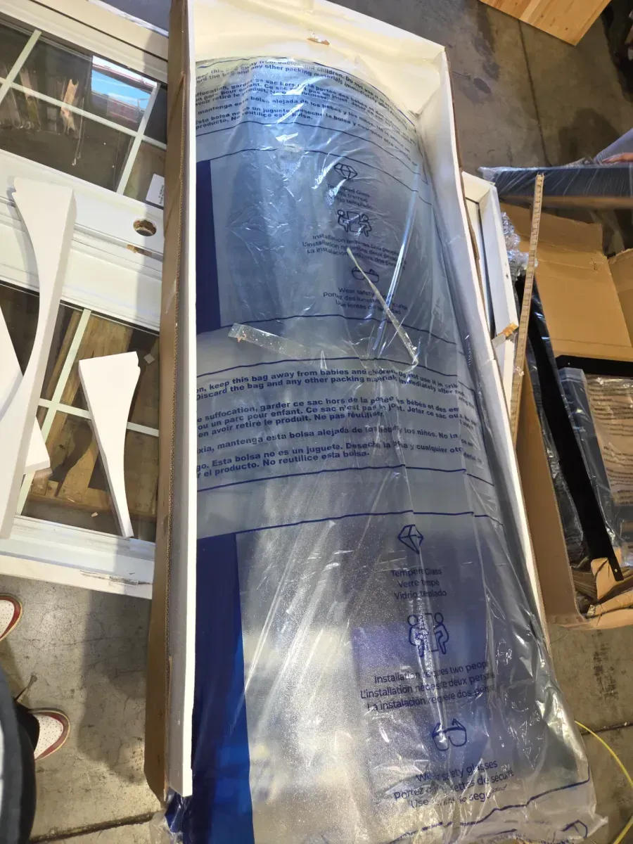 Breeze 40 in. L x 40 in. W x 77 in. H Corner Shower Kit with Frosted Sliding Door in Black, Shower Pan, and Walls - image 2