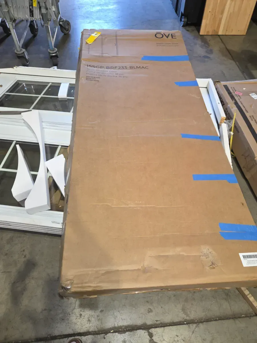 Breeze 40 in. L x 40 in. W x 77 in. H Corner Shower Kit with Frosted Sliding Door in Black, Shower Pan, and Walls - image 4