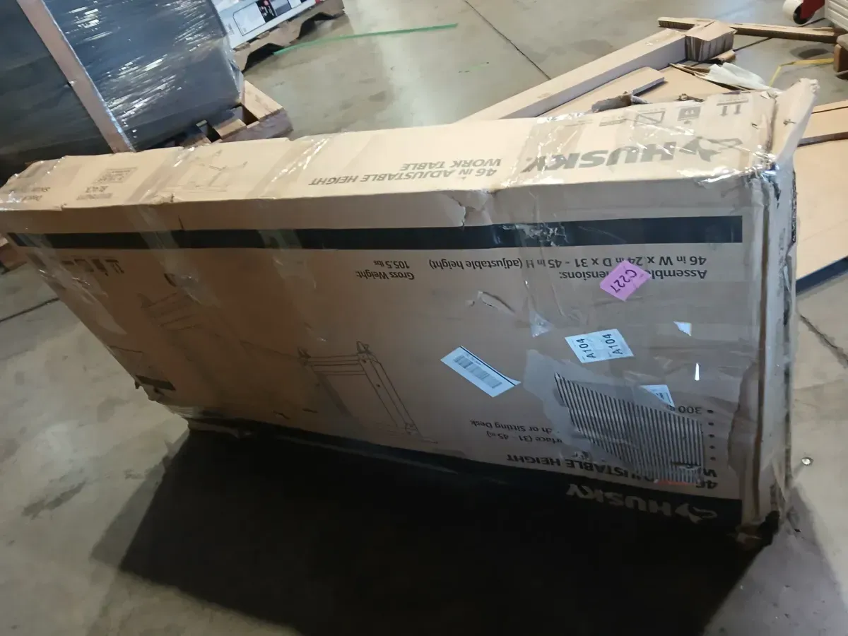 46 in. W x 24 in. Deep Adjustable Height Work Table with Solid Wood Top, Gloss Black - image 5