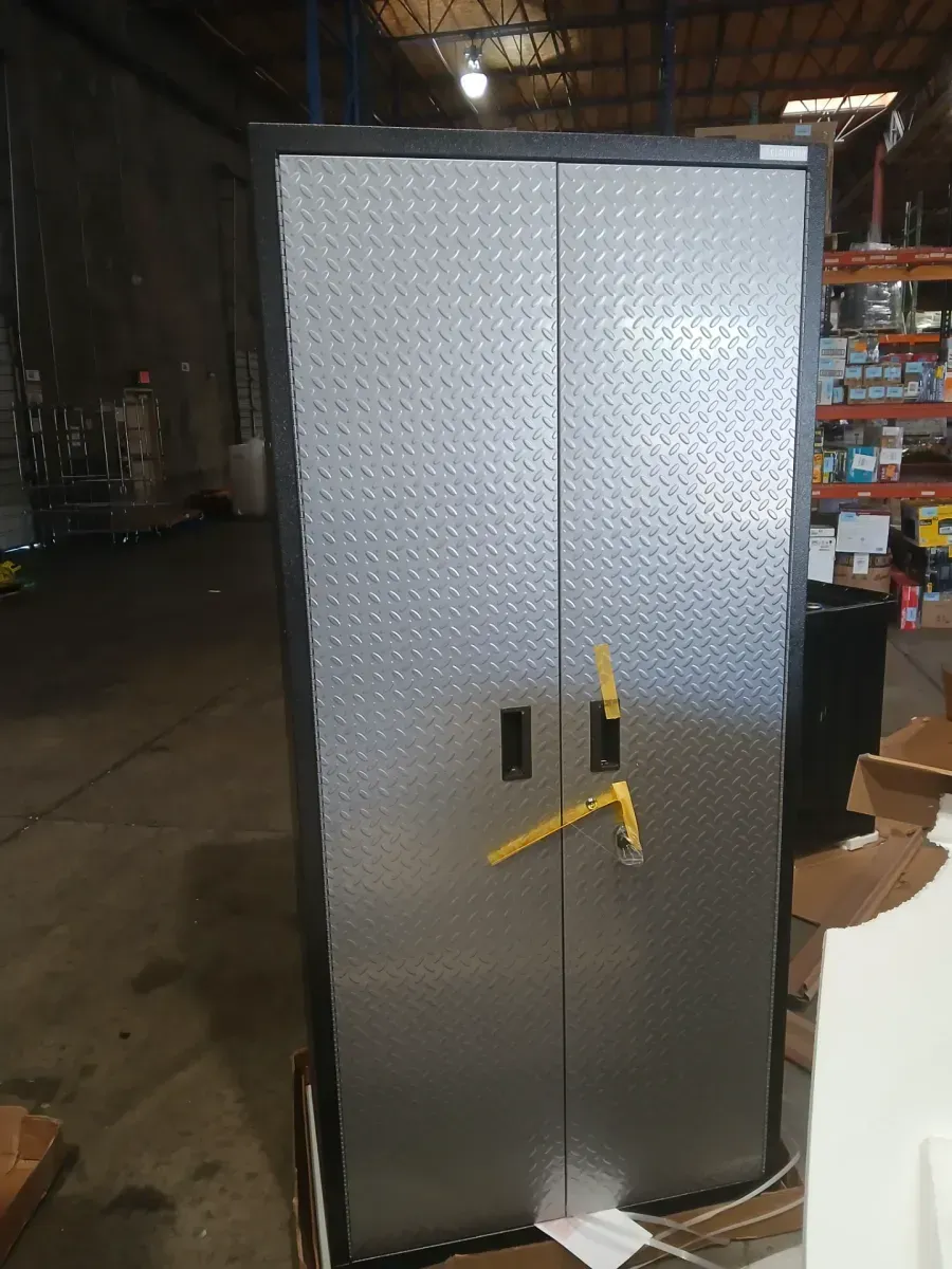 Premier 36 in. W x 84 in. H x 24 in. D 18 Gauge 4-Shelf Welded Steel Freestanding Cabinet in Silver Tread - image 2