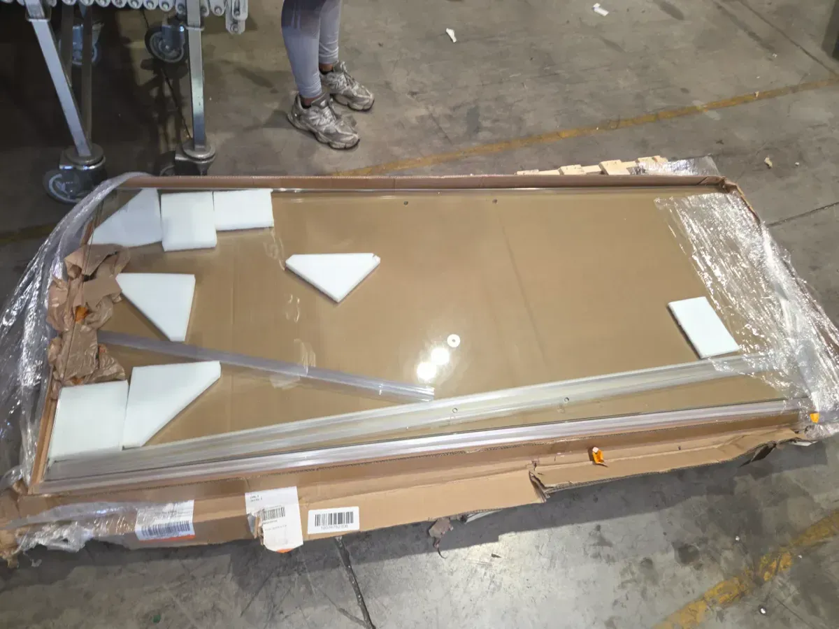 Commix 54-3/8 to 60 in. W x 76 in. H Frameless Exposed Roller Sliding Shower Door in Chrome with 5/16 in. Clear Glass - image 4