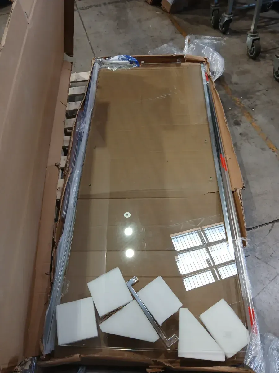 Commix 54-3/8 to 60 in. W x 76 in. H Frameless Exposed Roller Sliding Shower Door in Chrome with 5/16 in. Clear Glass - image 2