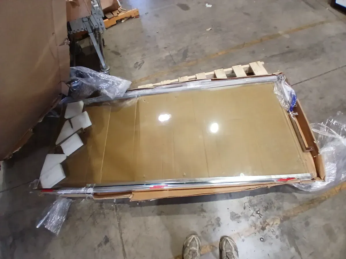 Commix 54-3/8 to 60 in. W x 76 in. H Frameless Exposed Roller Sliding Shower Door in Chrome with 5/16 in. Clear Glass - image 3