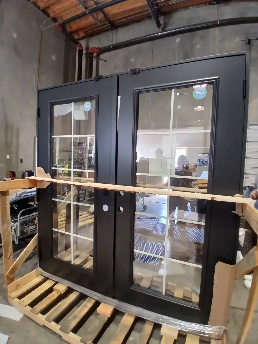 80 in. x 74 in. Reliance Antique Bronze Right-Hand Inswing with 3/4-Lite Glass Iron Prehung Front Double Door - image 2