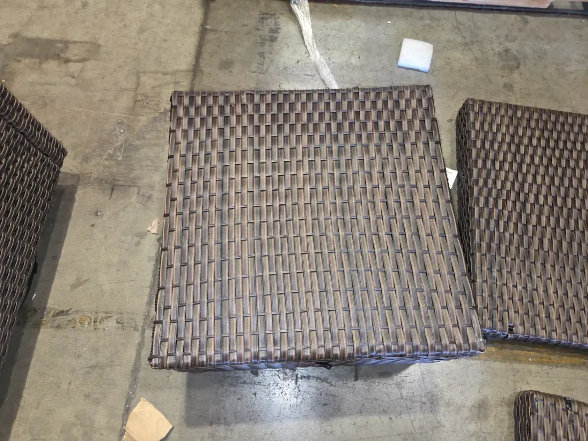 ***Incomplete piece of furniture**Brown Wicker 6 Seat 6-Piece Steel Outdoor Patio Conversation Set with Beige Cushions - image 6