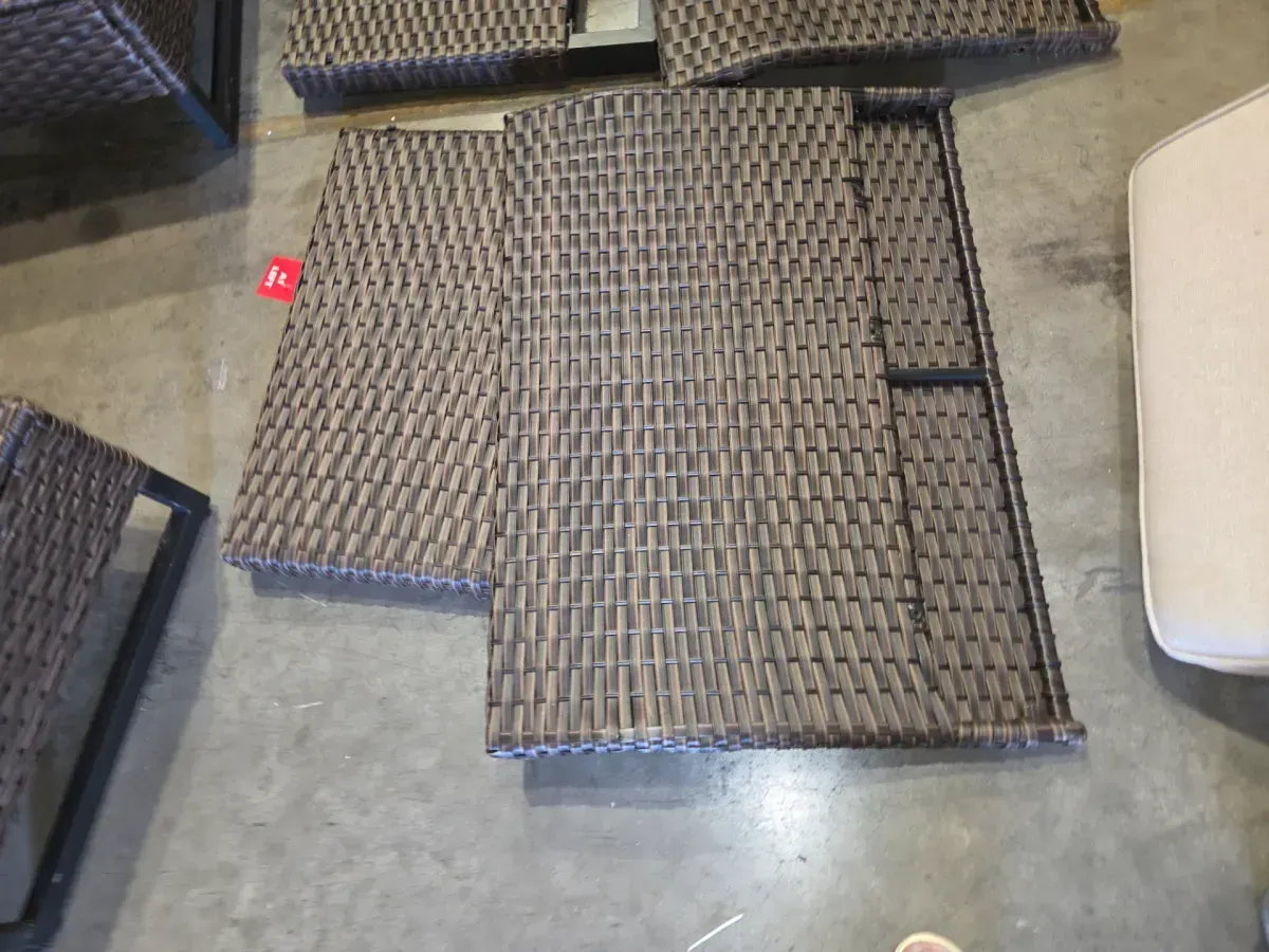 ***Incomplete piece of furniture**Brown Wicker 6 Seat 6-Piece Steel Outdoor Patio Conversation Set with Beige Cushions - image 7