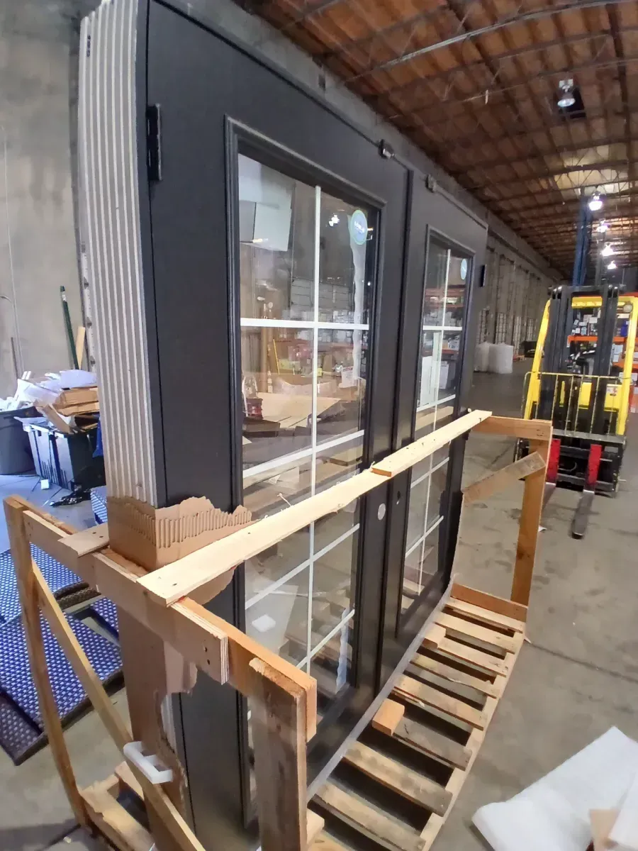 80 in. x 74 in. Reliance Antique Bronze Right-Hand Inswing with 3/4-Lite Glass Iron Prehung Front Double Door - image 4