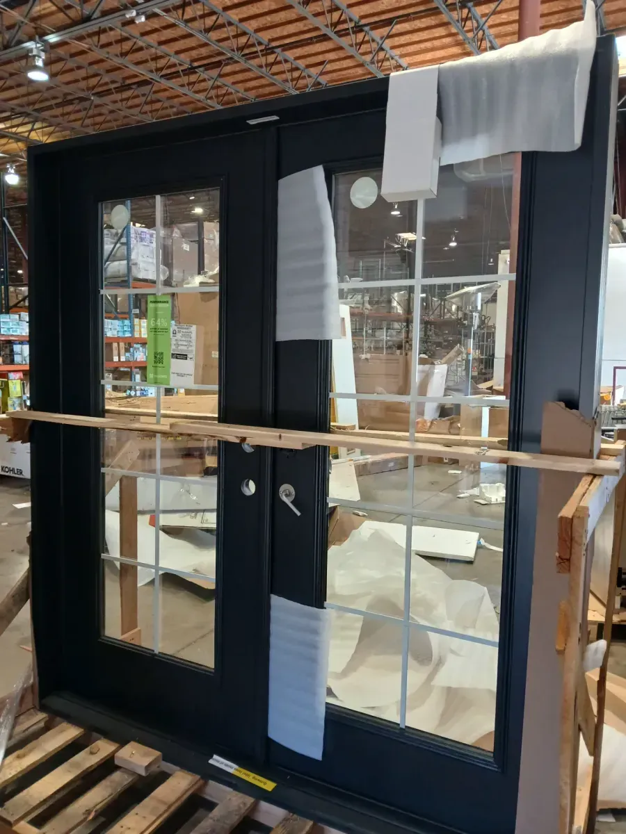 80 in. x 74 in. Reliance Antique Bronze Right-Hand Inswing with 3/4-Lite Glass Iron Prehung Front Double Door - image 7