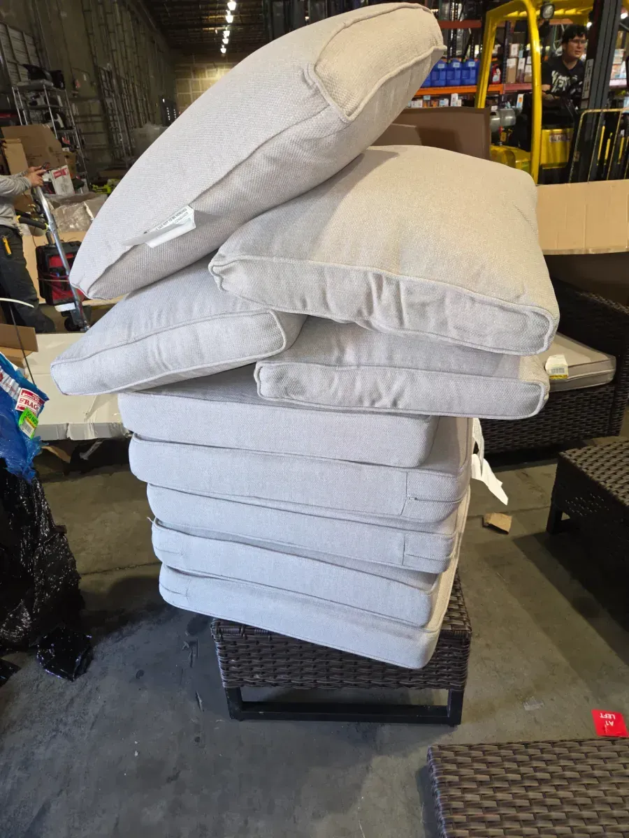 ***Incomplete piece of furniture**Brown Wicker 6 Seat 6-Piece Steel Outdoor Patio Conversation Set with Beige Cushions - image 10