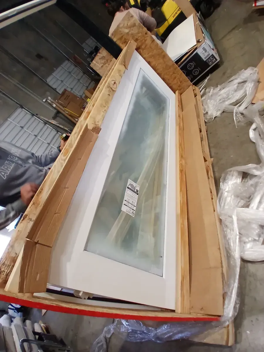 Steves & Sons Legacy 37 in. x 95 in. Primed Right Hand Inswing Fiberglass Full Lite Clear Tempered Glass Prehung Double Patio Door - image 4