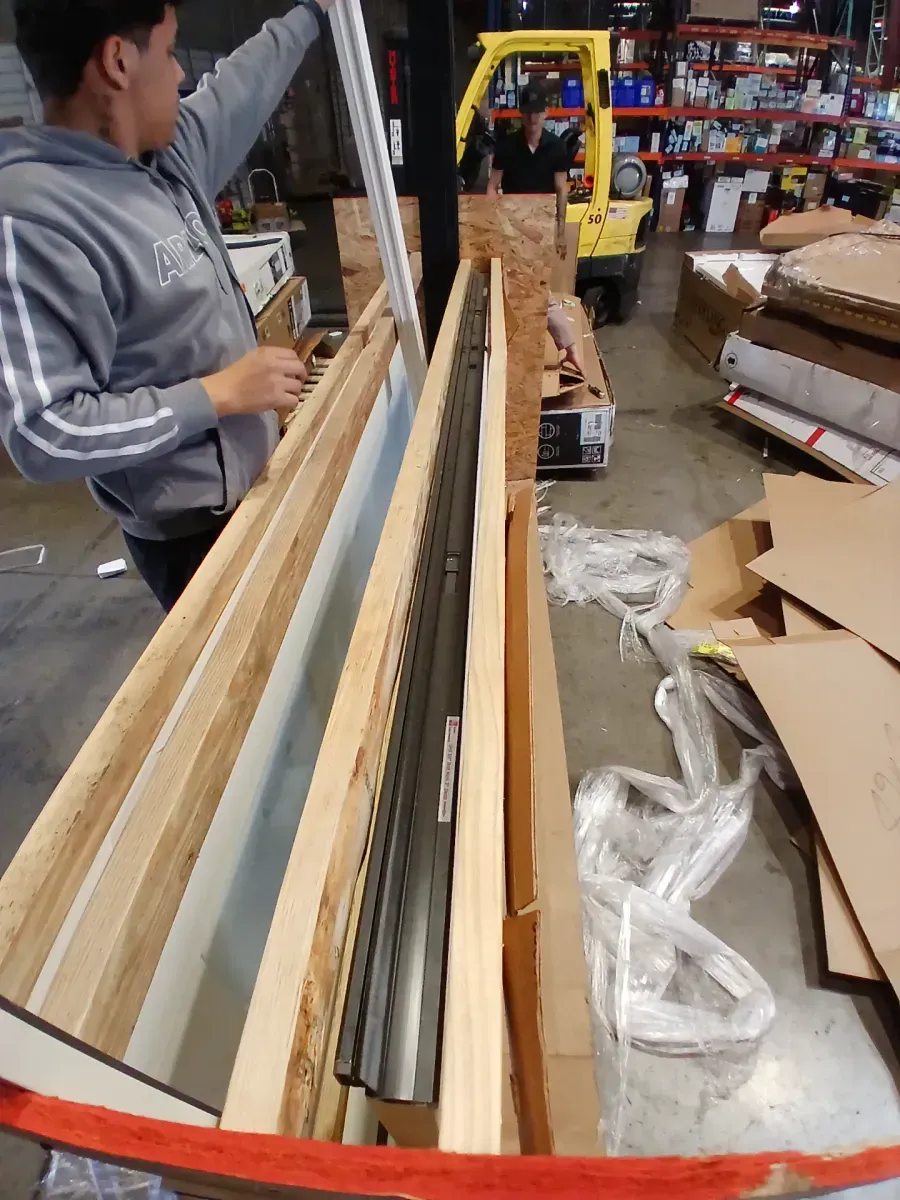 Steves & Sons Legacy 37 in. x 95 in. Primed Right Hand Inswing Fiberglass Full Lite Clear Tempered Glass Prehung Double Patio Door - image 5