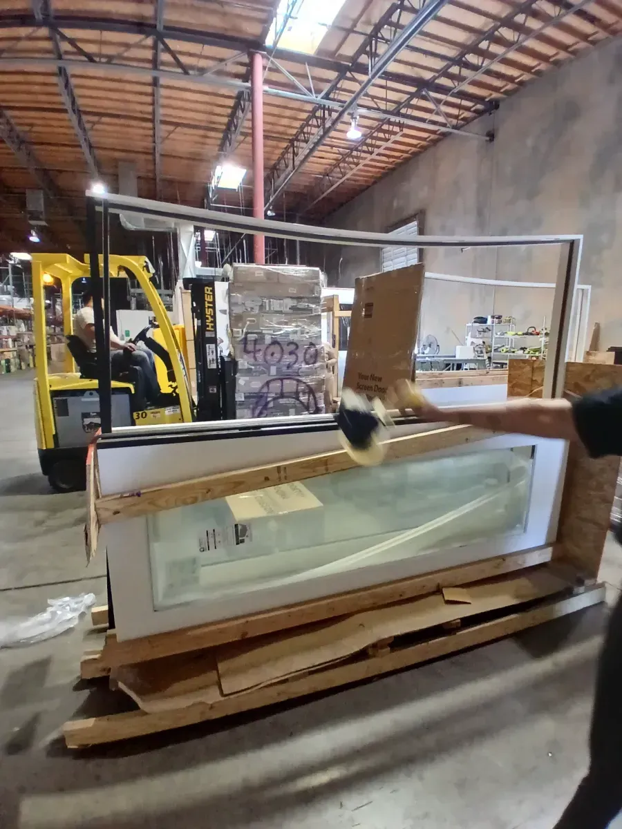 Topa 36 in. x 95 in. Modern Universal/Reversible Handing Full Lite Clear Glass White Primed Fiberglass Front Door Slab - image 3