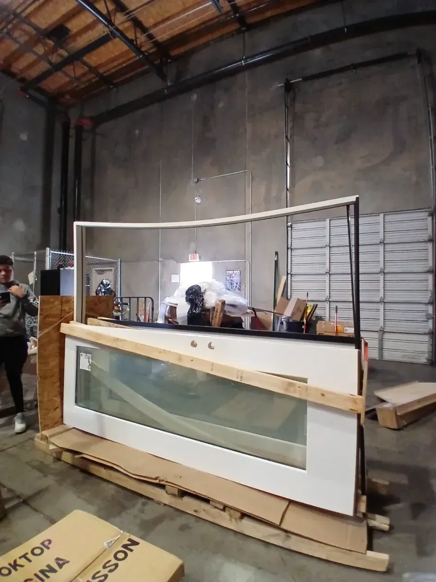 Topa 36 in. x 95 in. Modern Universal/Reversible Handing Full Lite Clear Glass White Primed Fiberglass Front Door Slab - image 4