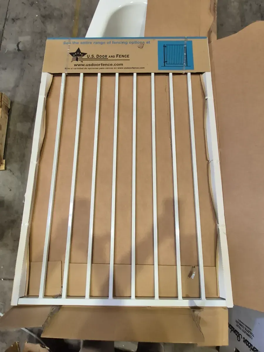 Pro Series 3 ft. x 5 ft. White Steel Fence Gate - image 3