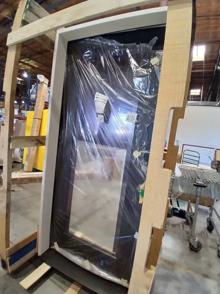 Legacy 34 in. x 77 in. Full Lite Clear Glass Noir Miniblind LHIS Black Finish Fiberglass Prehung Door w/6-9/16 in. Jamb - image 3