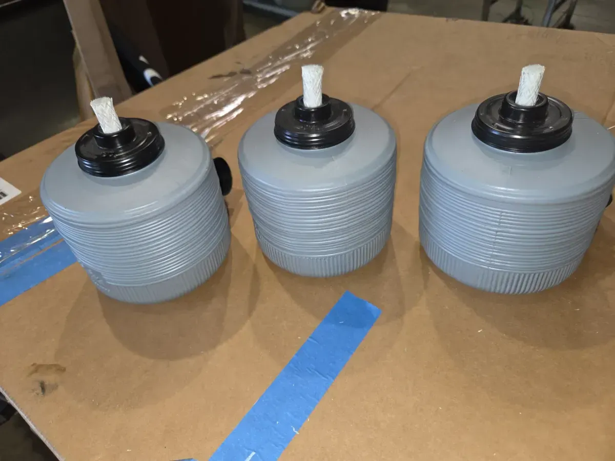 *** sed of 3 pack ***6.6 in. Table Torch Glass Morning Horizon Blue Outdoor - image 3