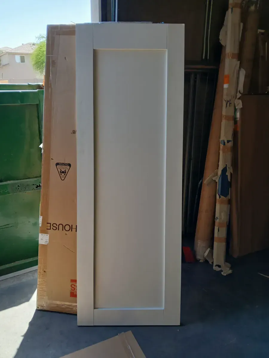 28 in. x 80 in. x 1-3/8 in. Shaker White Primed 2-Panel Solid Core Wood Interior Slab Door - image 2