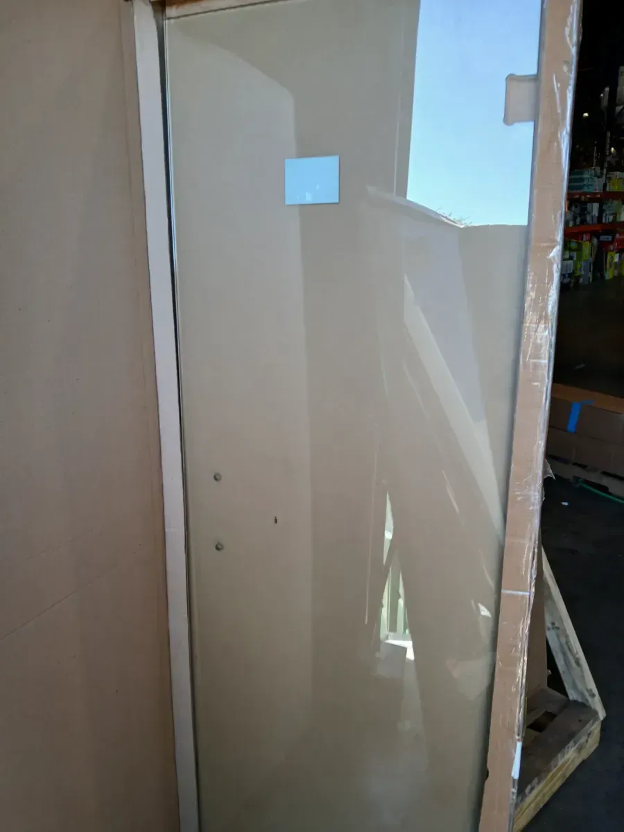 Vela 22.5 in. W x 78 in. H Frameless Fixed Single Panel Shower Door in Polished Brass Without Handle - image 2