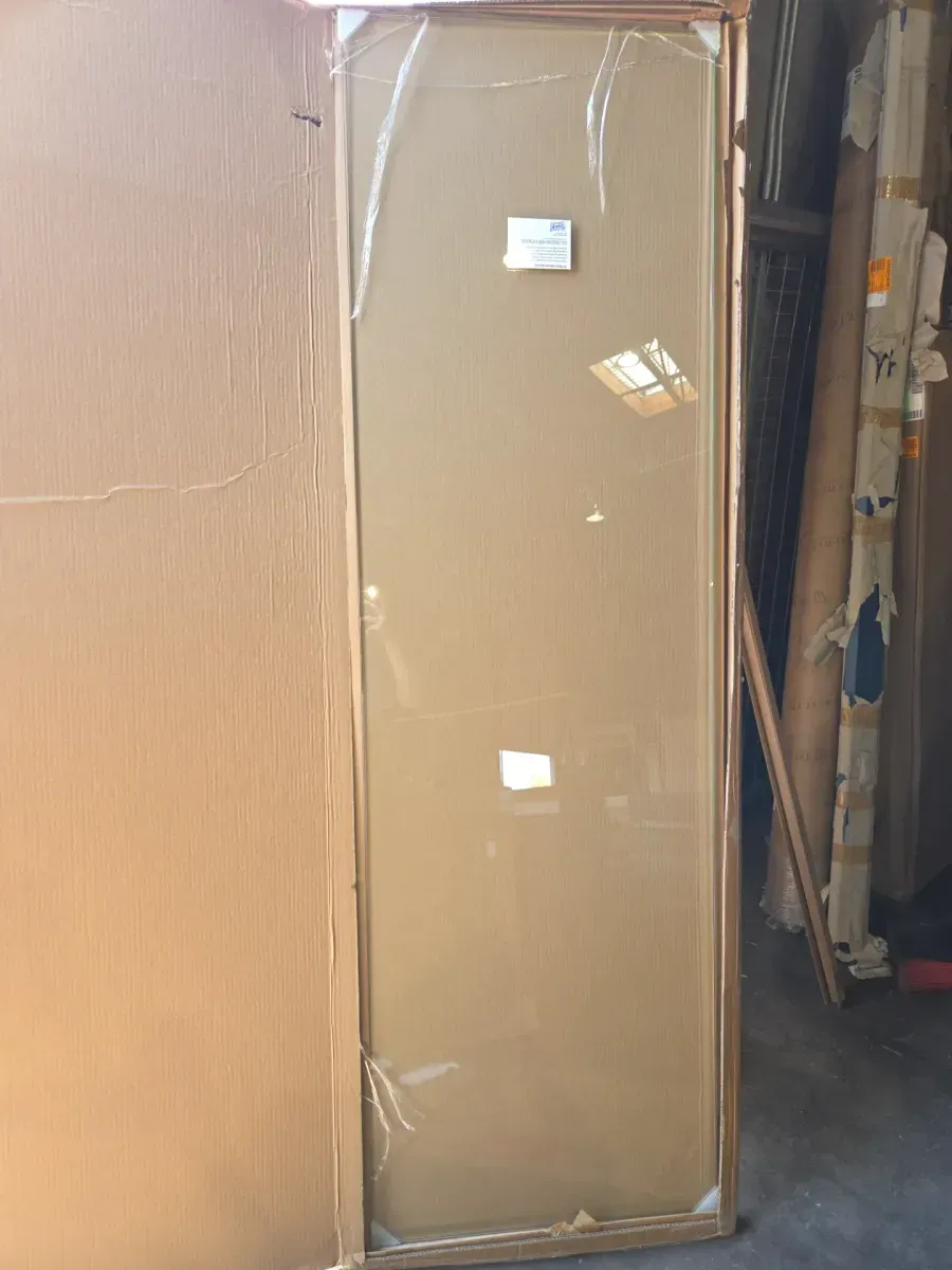 Vela 23.5 in. W x 78 in. H Frameless Fixed Single Panel Shower Door in Matte Black Without Handle - image 2