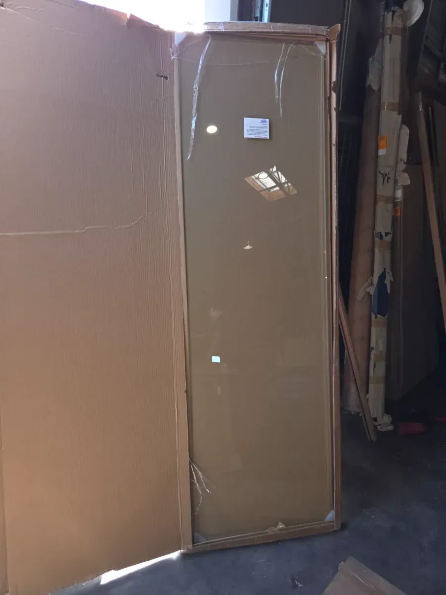 Vela 23.5 in. W x 78 in. H Frameless Fixed Single Panel Shower Door in Matte Black Without Handle - image 3