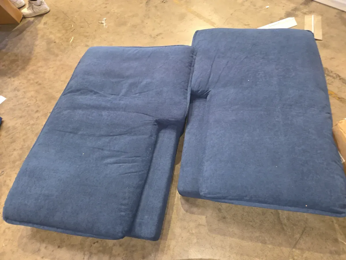 Costway Suede 4 Piece Convertible Kids Sofa, Blue - image 1