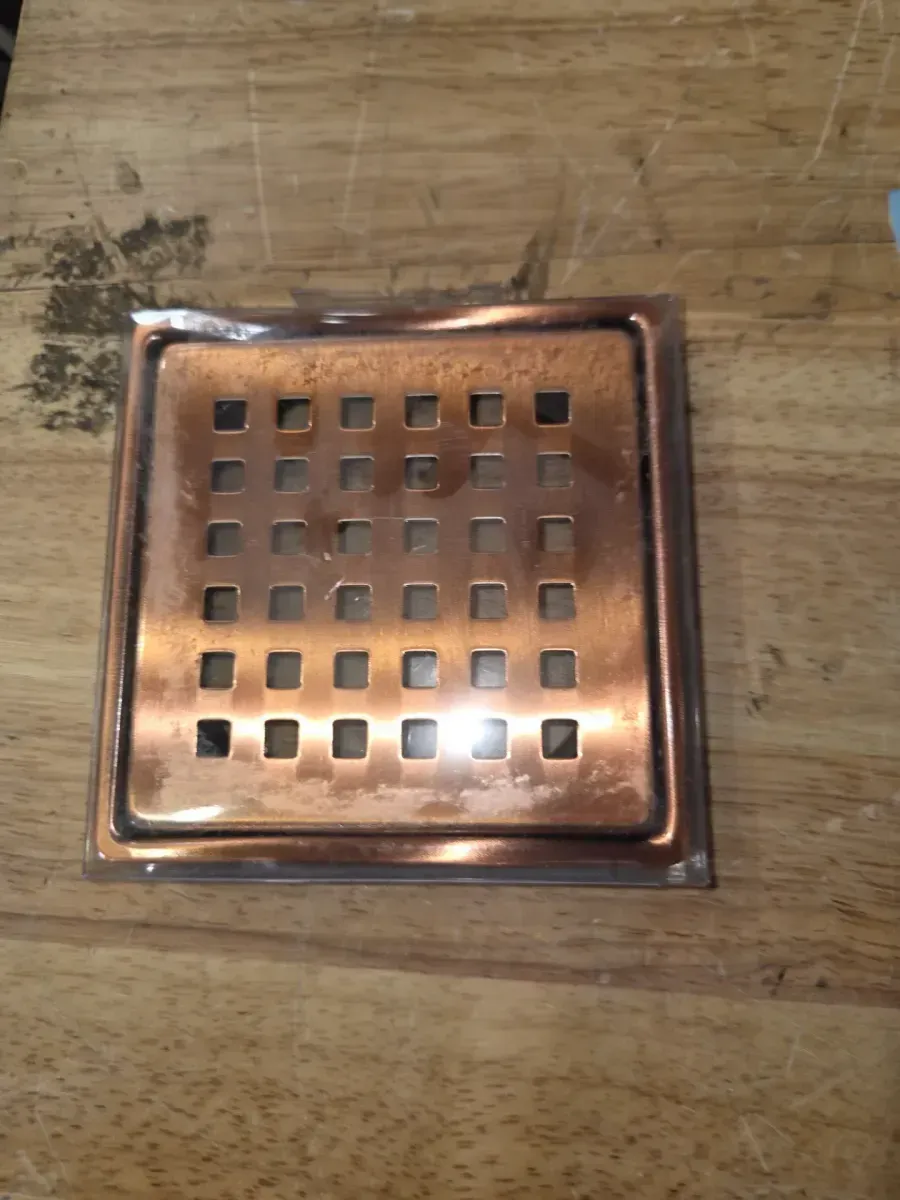 Watershield Shower System 4 in. Bronze Square Grid Drain Grate - image 3