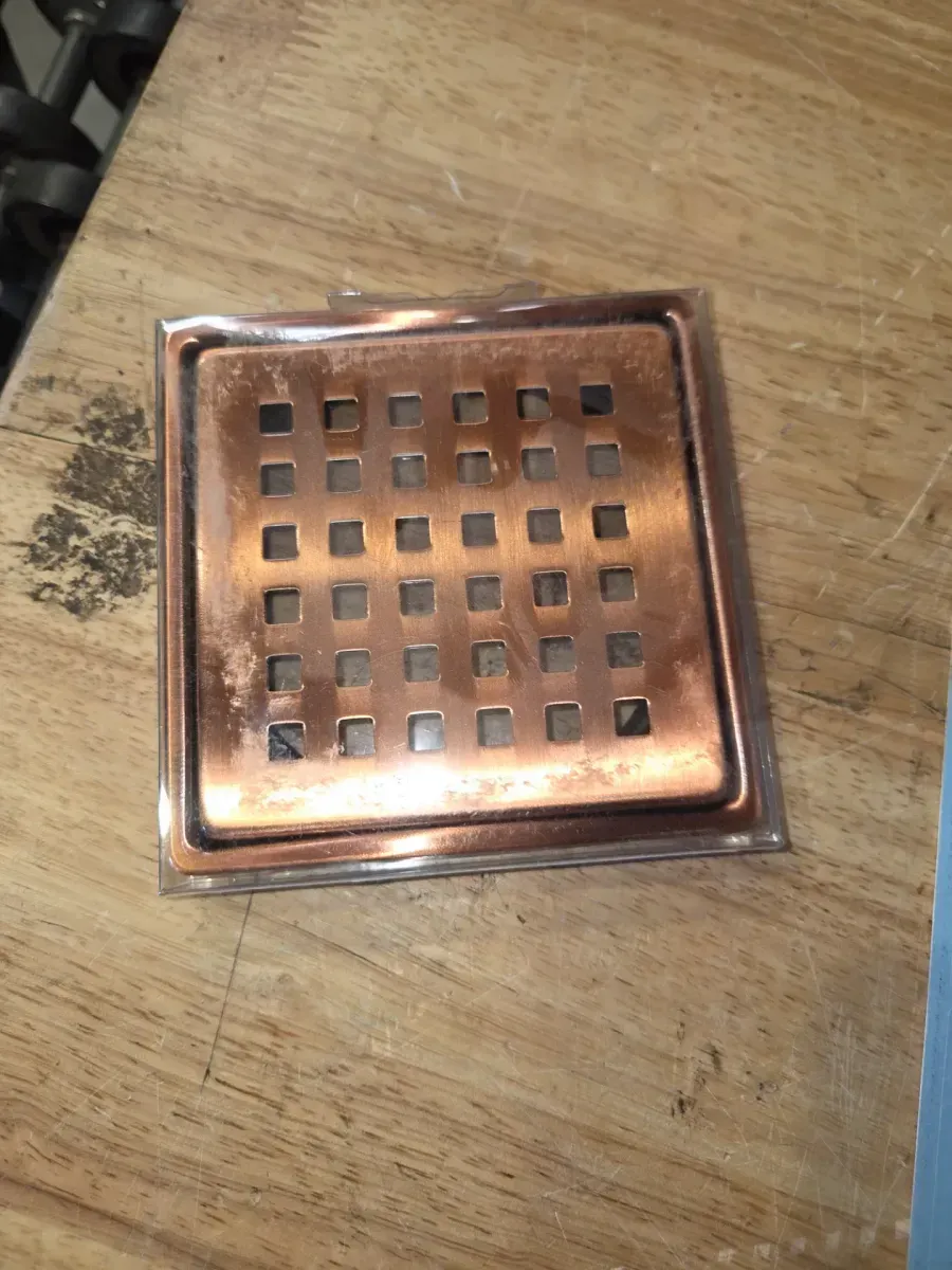 Watershield Shower System 4 in. Bronze Square Grid Drain Grate - image 4