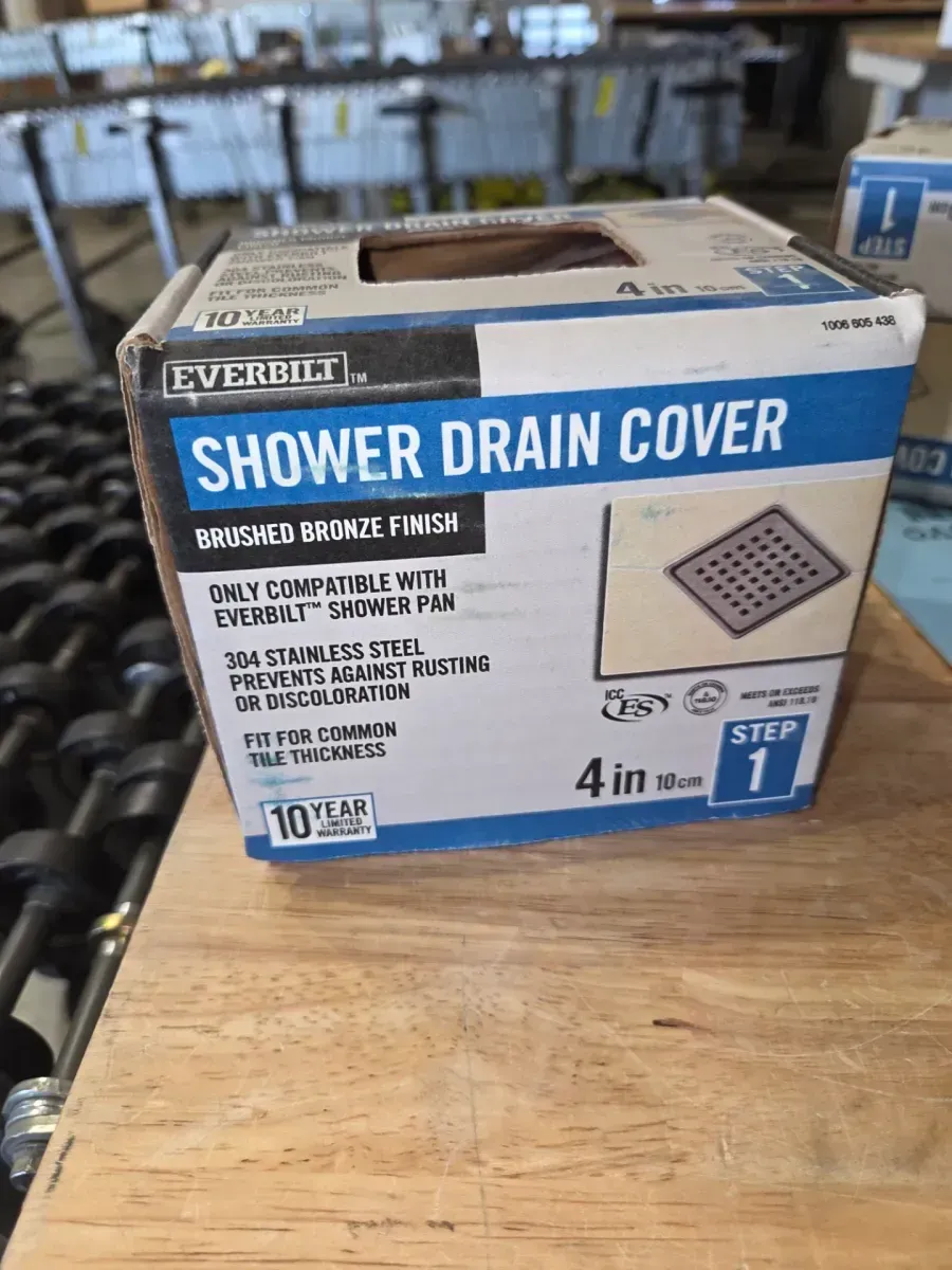 Watershield Shower System 4 in. Bronze Square Grid Drain Grate - image 5