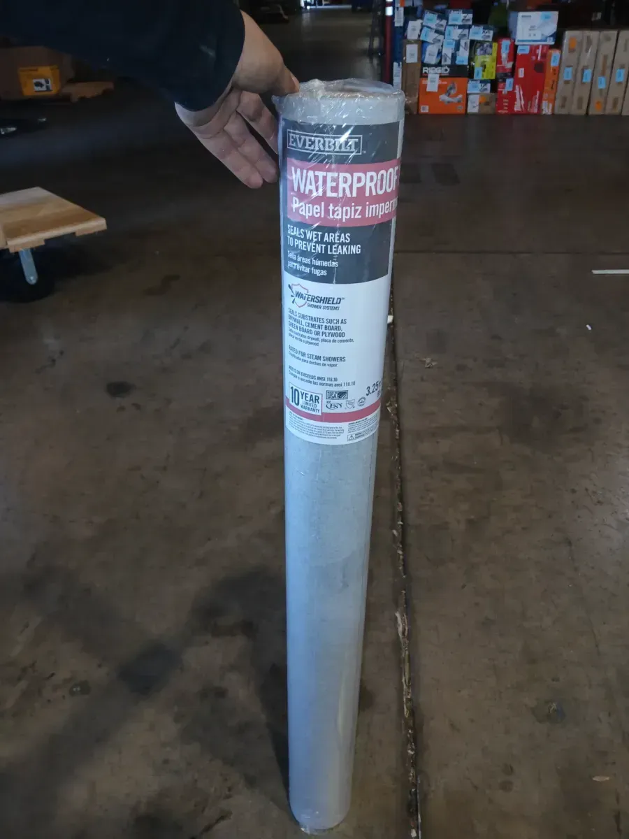 Watershield Shower System 3.25 ft. x 32 ft. x 0.01in. Wallpaper Waterproofing Membrane Underlayment Roll - image 2