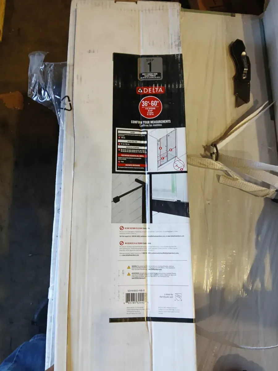 59.4 in. W x 2.1 in. D Frameless Sliding Shower/Tub Hardware Assembly Kit in Chrome - image 2