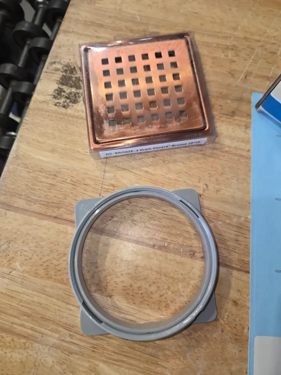 Watershield Shower System 4 in. Bronze Square Grid Drain Grate - image 2