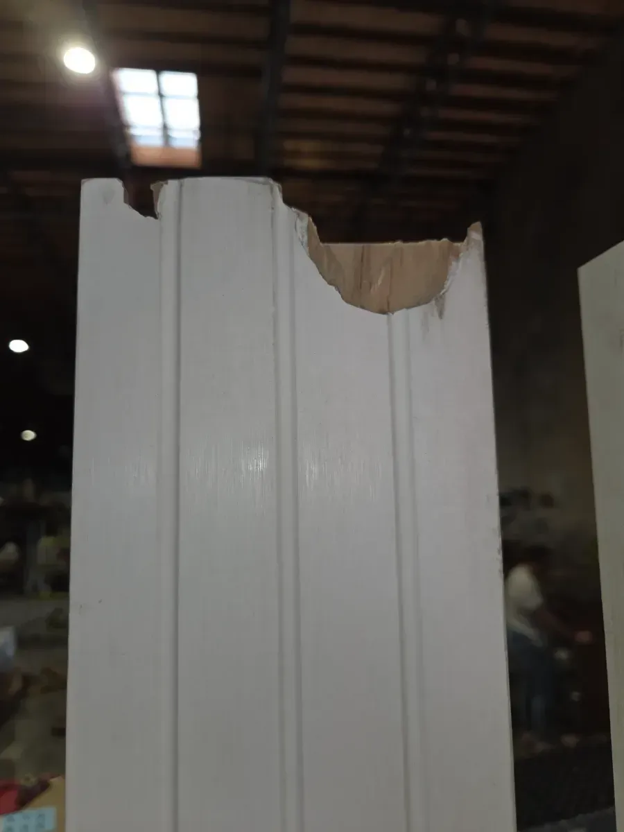 32 in. x 80 in. 6 Panel, Hollow Core, White Primed, MDF Prehung Interior Door Right-Handed with Door Jamb and Hardware - image 5