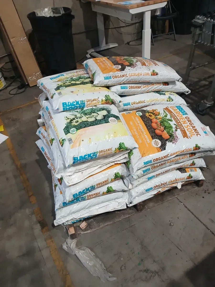 ***some bags are open a little **Organic Bulk Garden Soil (30 1 cu. ft. Bags) Peat-Free, Blended with Organic Fertilizer - image 3
