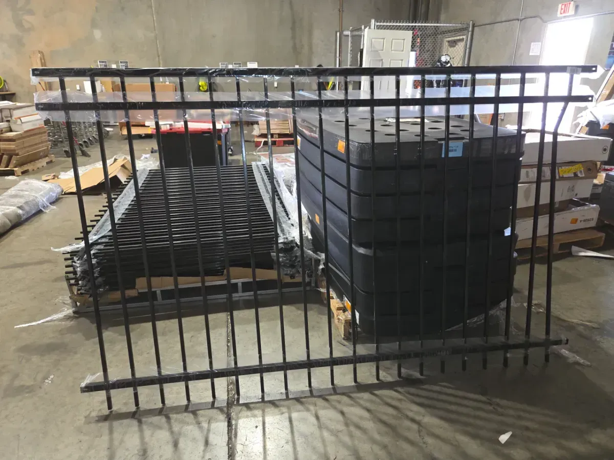 *** pack of 15 *** 5 ft. x 8 ft. Heavy Duty Spaced Bar Flat Top Metal Fence Panel, Anti-Rust Decorative Garden Fence Panel (Single Panel) - image 2