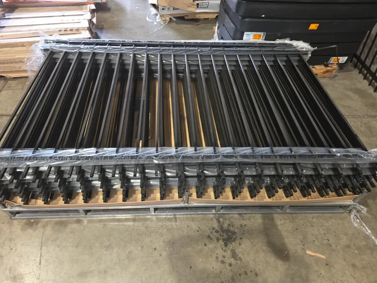 *** pack of 15 *** 5 ft. x 8 ft. Heavy Duty Spaced Bar Flat Top Metal Fence Panel, Anti-Rust Decorative Garden Fence Panel (Single Panel) - image 3