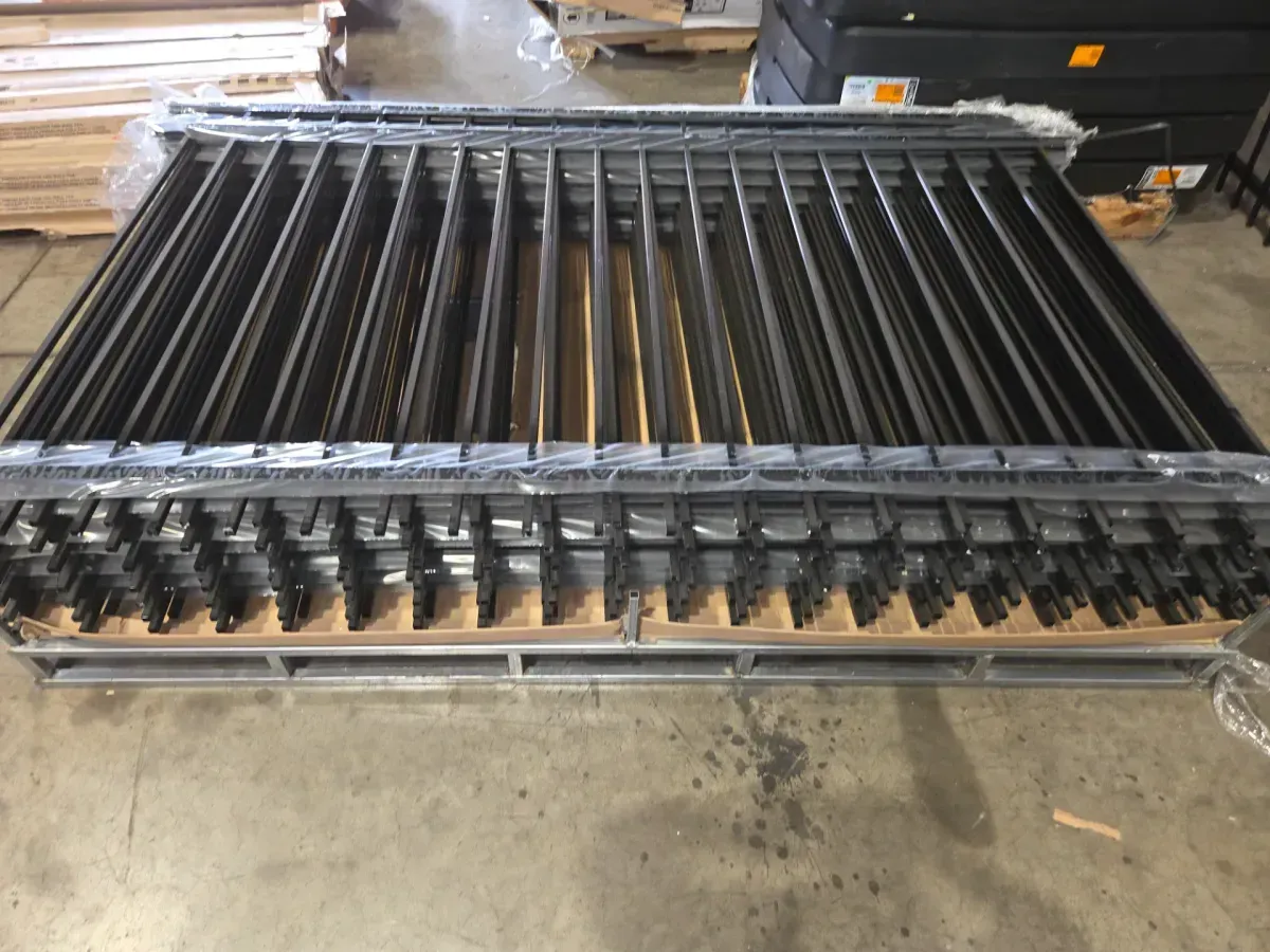 *** pack of 15 *** 5 ft. x 8 ft. Heavy Duty Spaced Bar Flat Top Metal Fence Panel, Anti-Rust Decorative Garden Fence Panel (Single Panel) - image 4