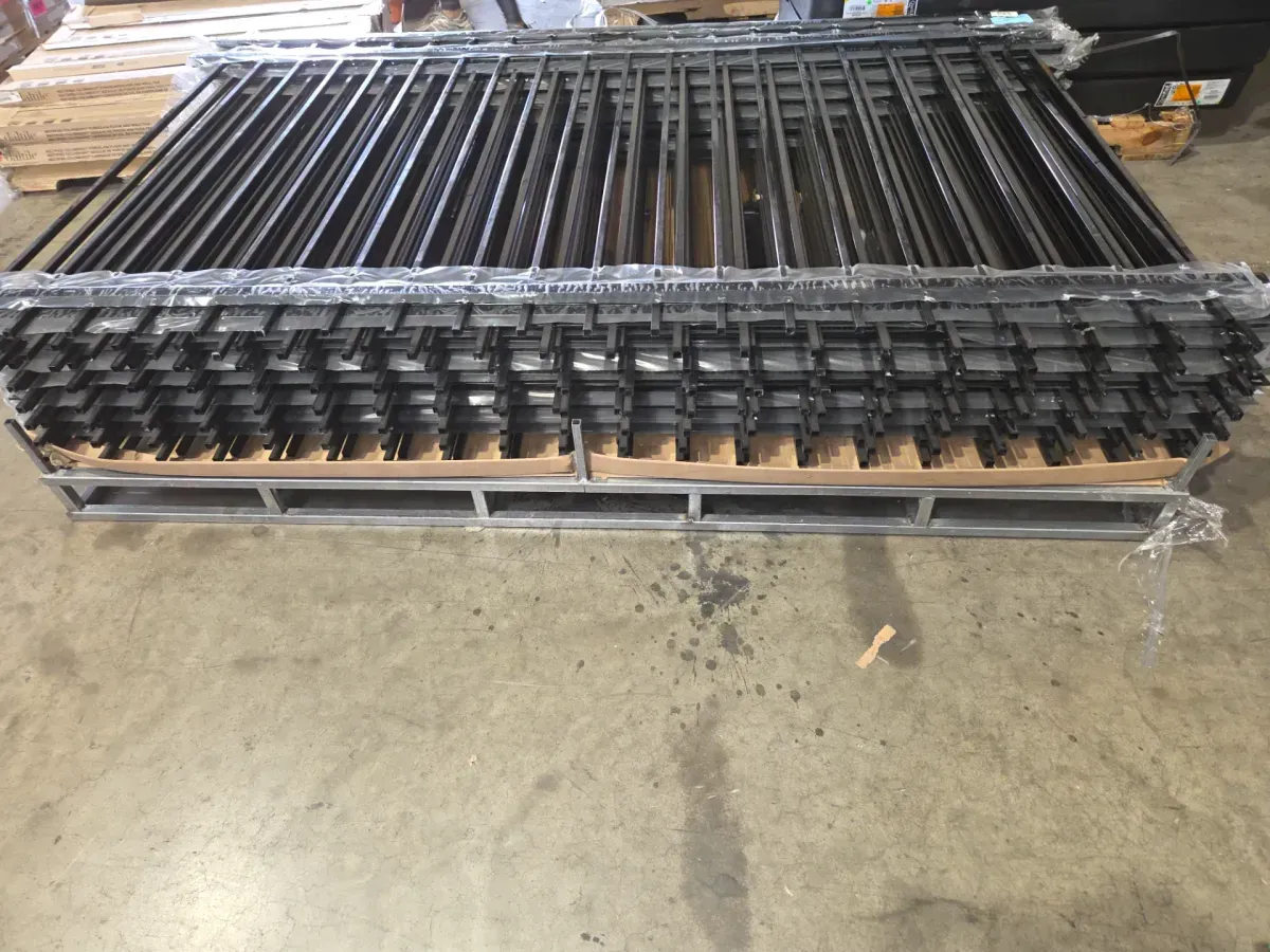 *** pack of 15 *** 5 ft. x 8 ft. Heavy Duty Spaced Bar Flat Top Metal Fence Panel, Anti-Rust Decorative Garden Fence Panel (Single Panel) - image 5