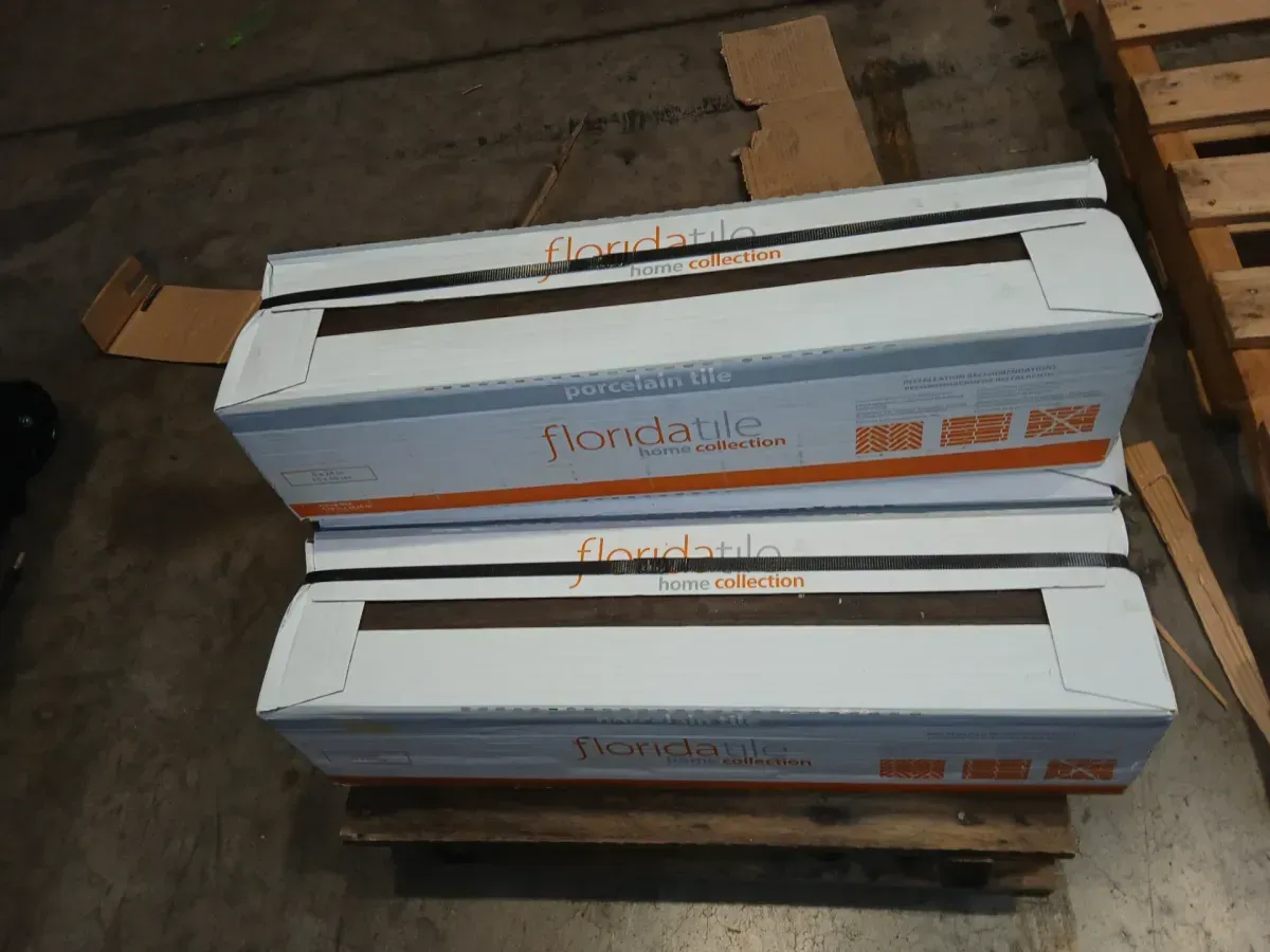 *** Pallet of 4 case (56 sq. ft. /case)** (56 Burlington Walnut 6 in. x 24 in. Porcelain Floor and Wall Tile (14 sq. ft. /case) - image 2