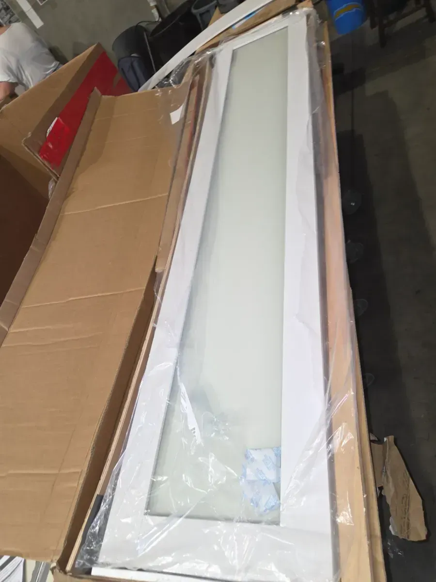 32 in. x 80 in. 1-Lite Frosted Glass Solid Core MDF White Finished Closet Bifold Door with Hardware - image 3