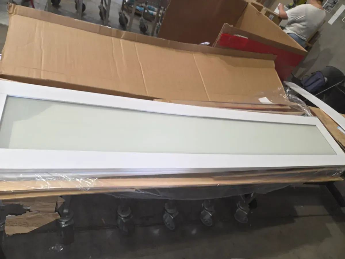 32 in. x 80 in. 1-Lite Frosted Glass Solid Core MDF White Finished Closet Bifold Door with Hardware - image 4