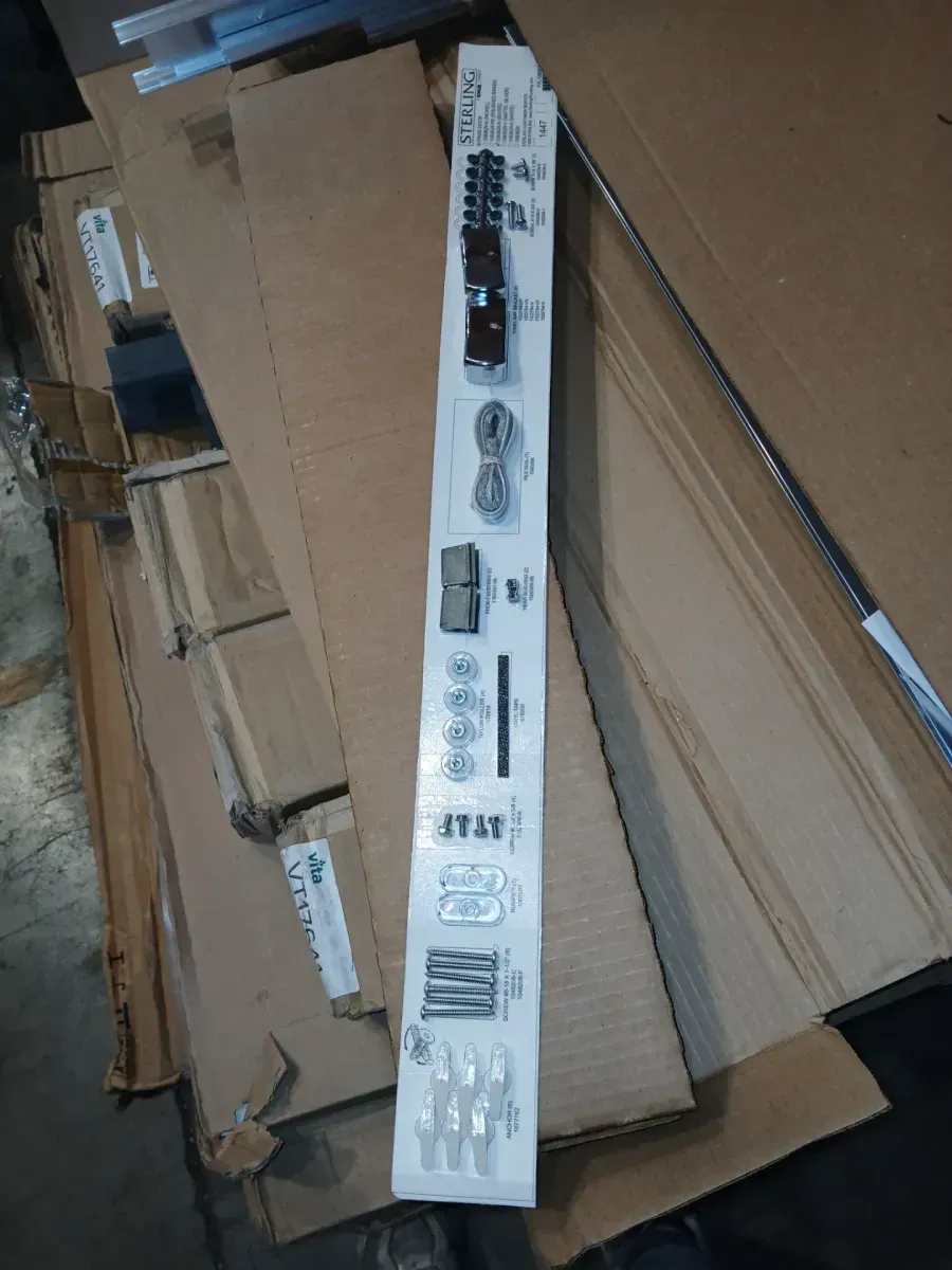 Deluxe 55-60 in. W x 56 in. H Sliding Tub Door in Silver with 1/8 in. thick Rain Glass and Integrated Towel Bar - image 3