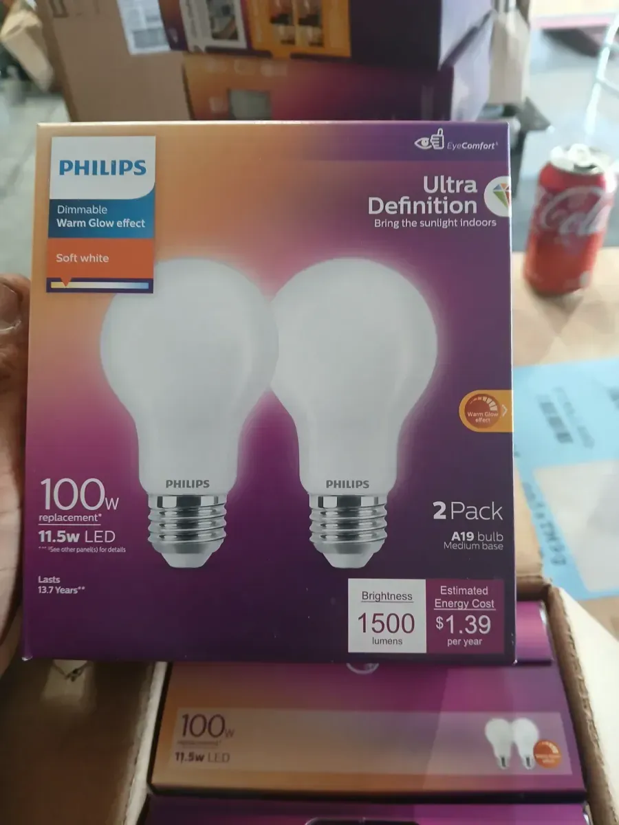 ***pack of 4***100-Watt Equivalent A19 Ultra Efficient Frosted LED Light Bulb 2700K 2-Pack - image 3